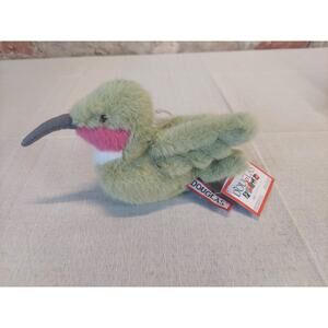 DOUGLAS Hummingbird Plush Stuffed Animal Green Pink Bird Mini